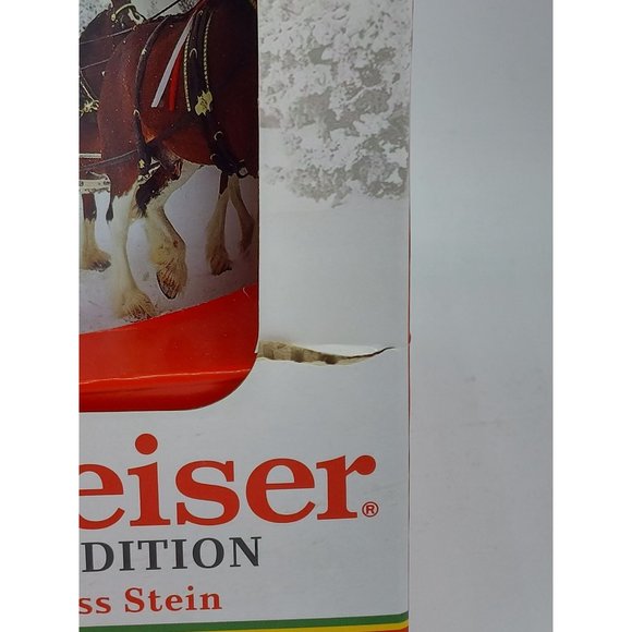 Budweiser Holiday Glass Stein Christmas 2021 Limited Ed Mug Collectible 16oz - Picture 5 of 10